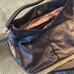 Liz Claiborne Black Leather Hobo Bag